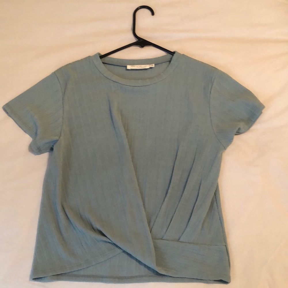 Blue ribbed top